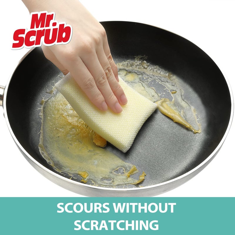 MR. SCRUB 24 Pads All-Purpose Sponges Kitchen, Non Scratch Dish Sponge for Washing Dishes Cleaning Kitchen, Premium Kitchen Scrub Sponge and Scrubbers Cleaning Pads, Ideal for Kitchen, Bathroom, Mr. Scrub - Image 3